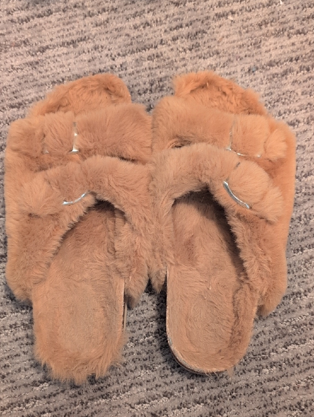 Faux Fur Slide in Camel